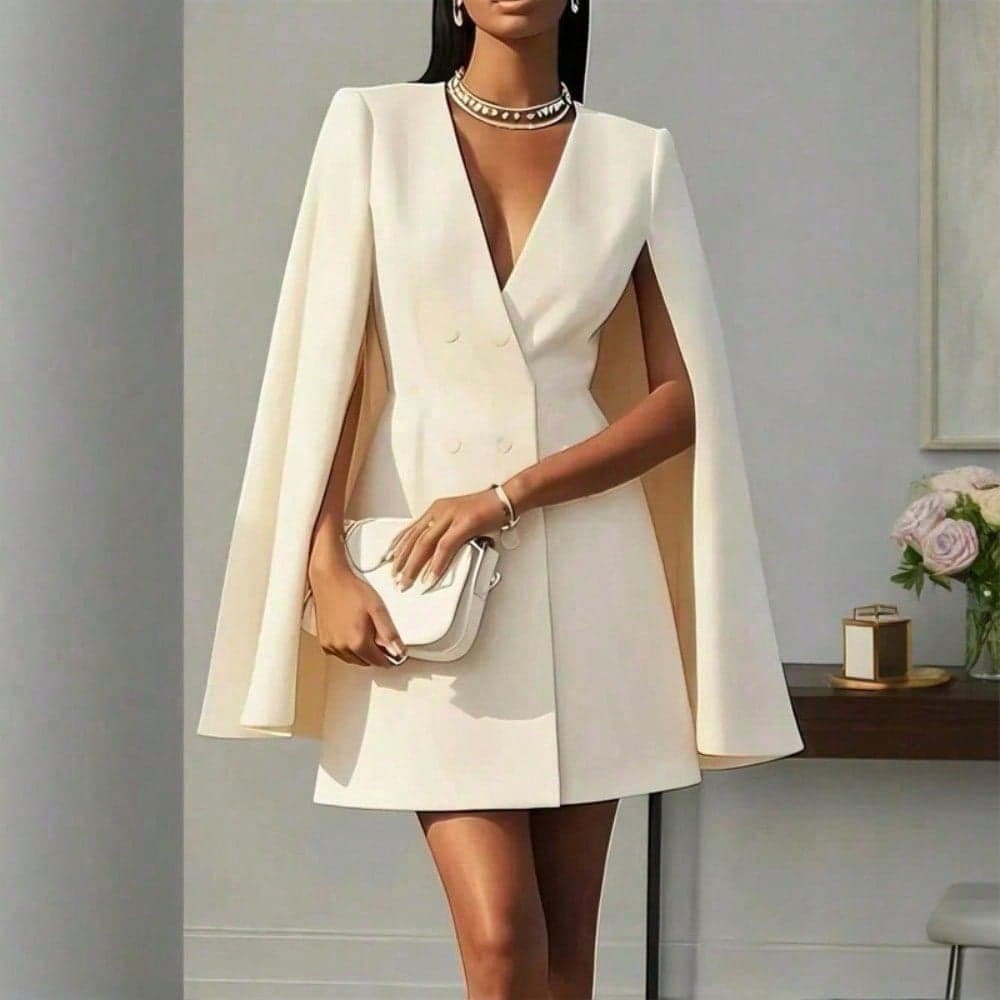 Robe blazer croisée à manches cape