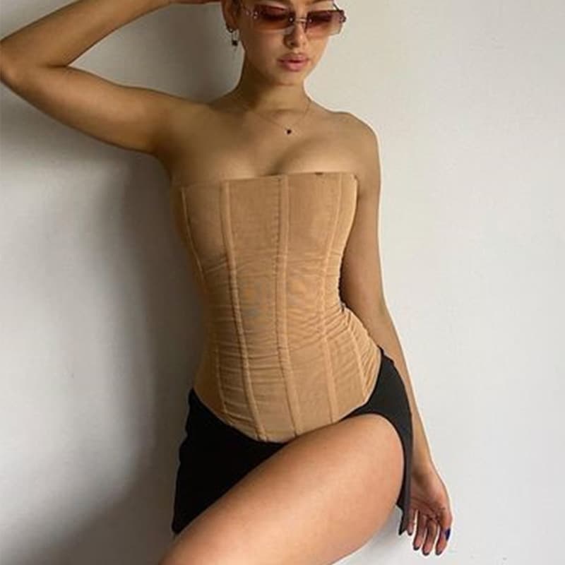 Corset en tulle stretch esprit streetwear