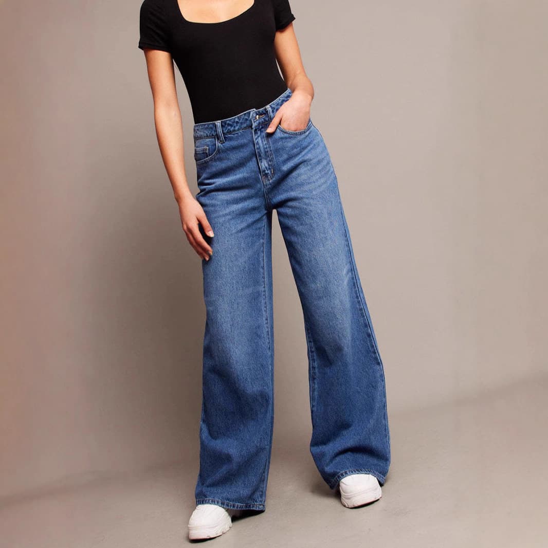 Jean large délavé rétro du XS au 6XL