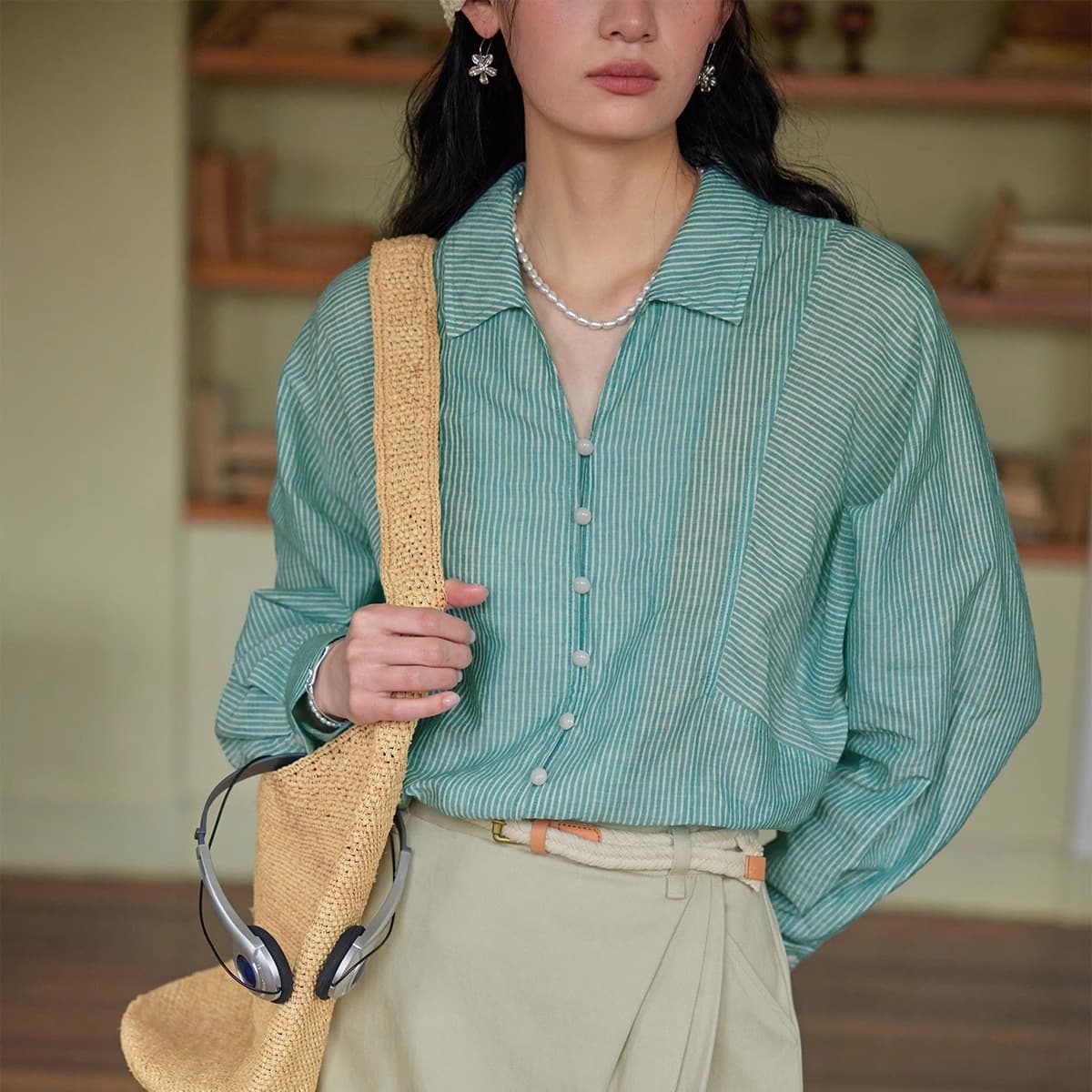 Chemise rayée en coton léger