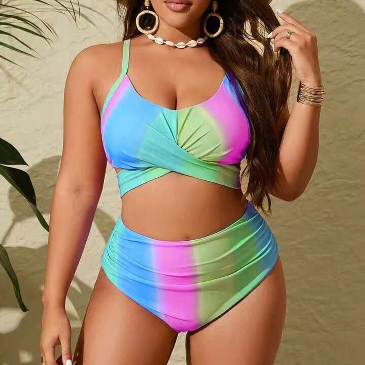 Maillot dégradé dos croisé grandes tailles