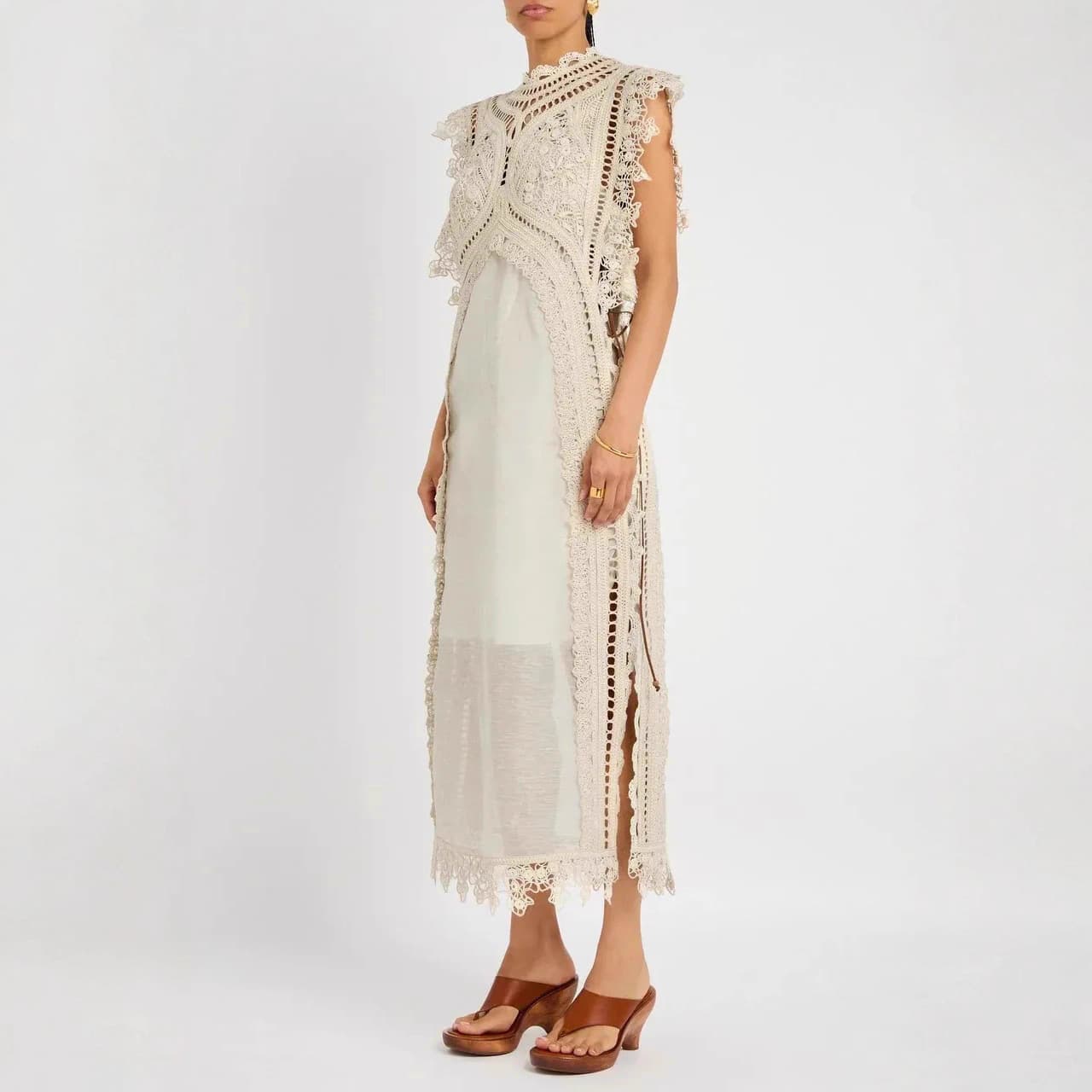 Robe maille crochet à bretelles