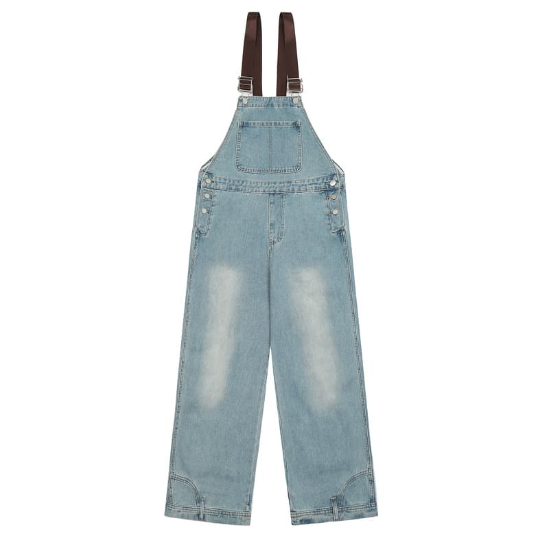 Salopette denim rétro à revers